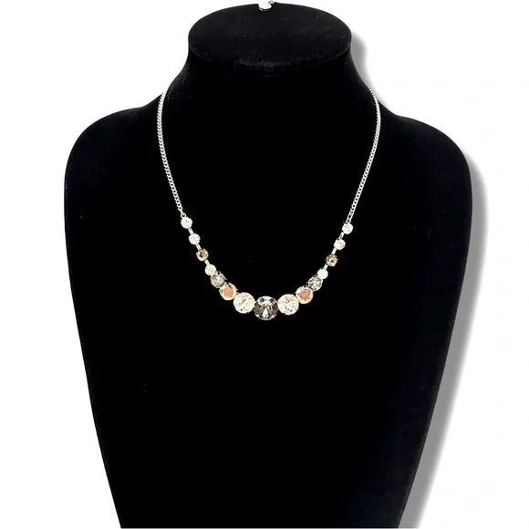 LOFT Simple Sparkle Rhinestone Crystal Bib Necklace | NWOT - Picture 2 of 5